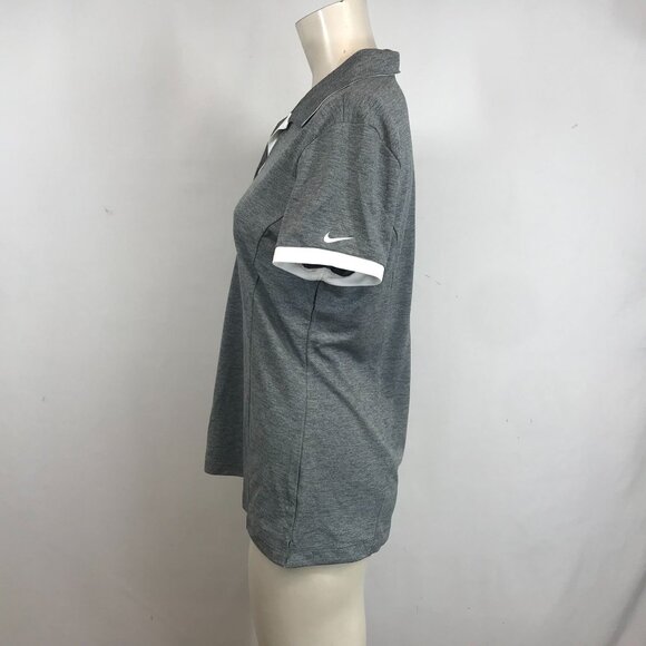 NIKE GOLF - WOMENS LARGE - GRAY SHORT SLEEVE COLLARED DRI-FIT POLO SHIRT- 640335 - Picture 6 of 11